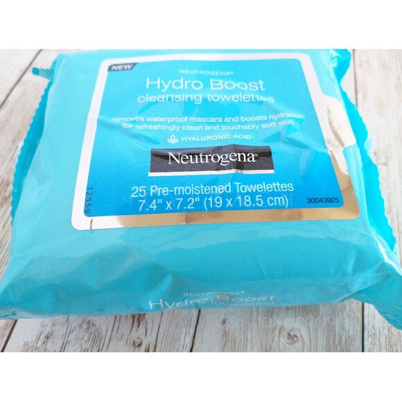Neutrogena Hydro Boost Wipes 25 Count Cleansing Makeup Remover Towelettes - Picture 2 of 4
